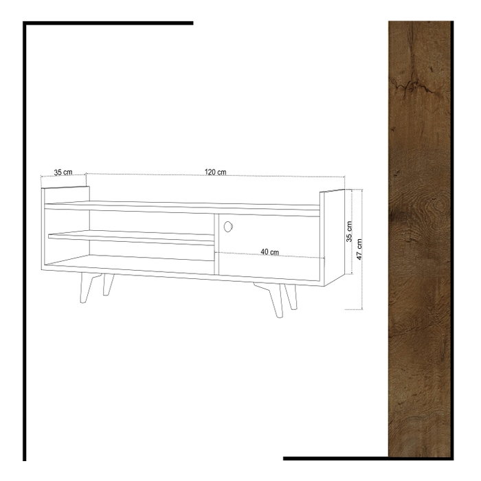 Hanah Home Soporte para TV Ticaba Roble y blanco Hanah Home Soporte para TV Ticaba Roble y blanco